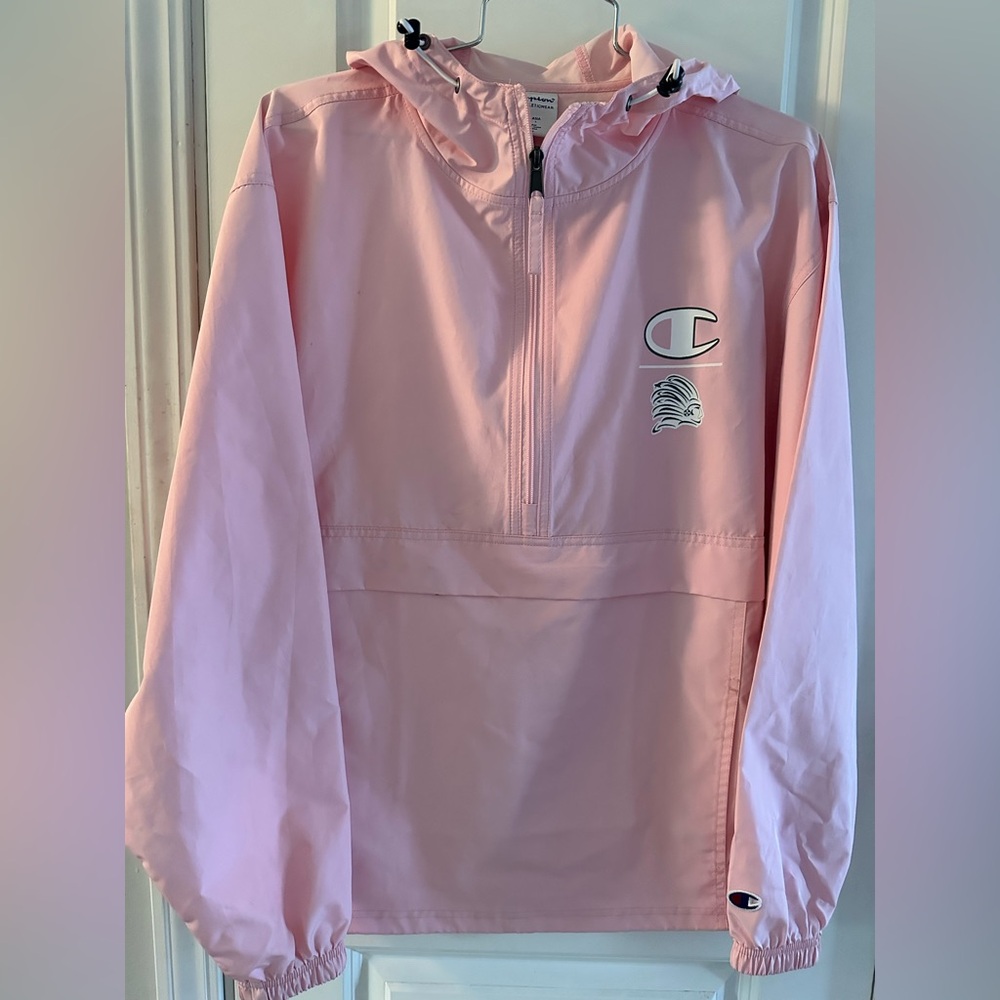 Champion Pink Windbreaker Jacket w/hood. Small